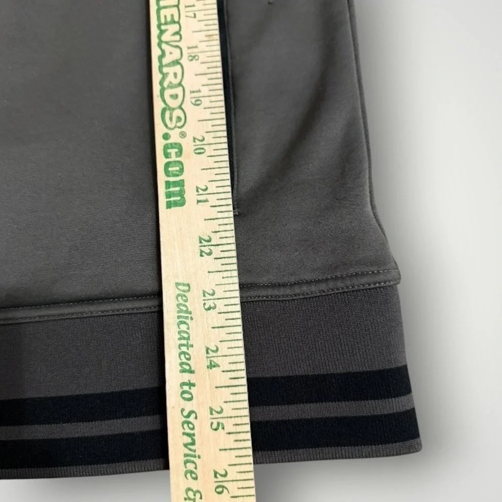 The North Face Track Jacket Mens Medium Grey Full Zip Striped Rib Mock Neck Logo